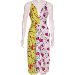 DELFI COLLECTIVE Anthropologie Frankie Floral-Printed Dress SILK cottagecore